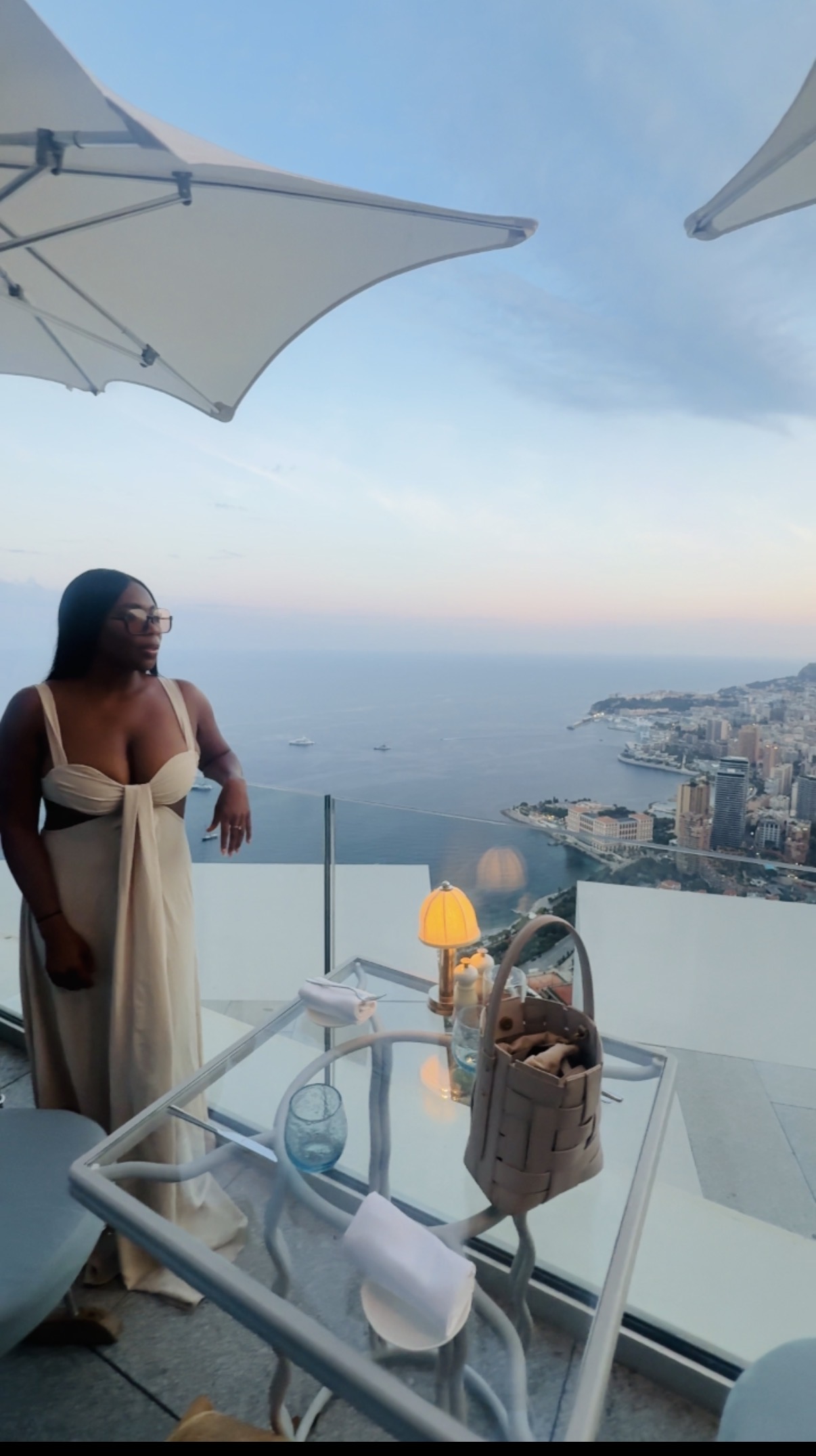 India at dinner overlooking Monte Carlo